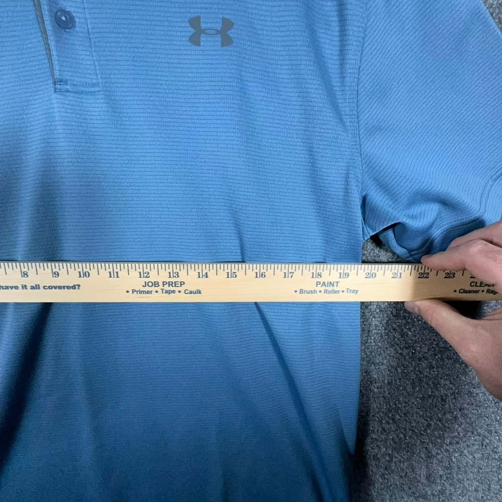 Under Armour Mens HeatGear Polo Shirt Blue Loose Fit Short Sleeve Large L G G - Picture 11 of 11